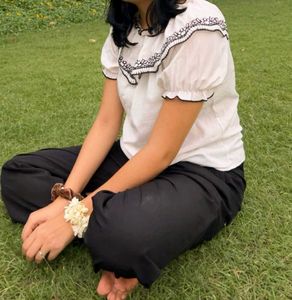 White Embroidered Top