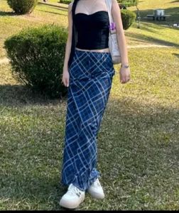 Blue Plaid Checkered Skirts