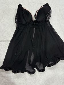 Black Lace Babydoll Dress