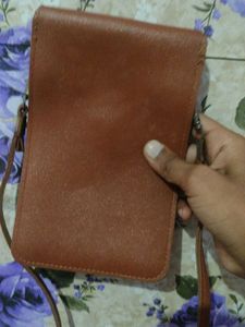 Brown Studded Crossbody Bag Combo With Hair Band