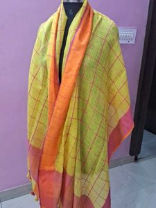 Elegant Linen Checked Dupatta