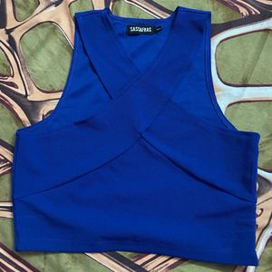 Blue crop top