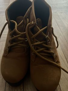 Brown Lace-Up Ankle Boots
