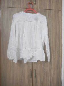 White Peplum Top