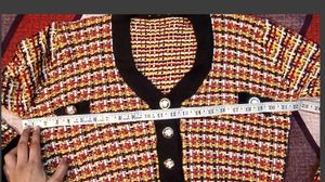 Retro Checkered Cropped Cardigan..