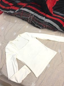 H&M Elegant White Long Sleeve Top