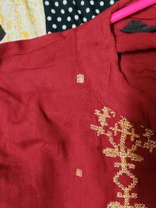 Maroon peplum top/short kurti