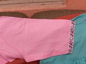 BrandNew BeautifulEmbroidery Cotton Kurti+Bottom