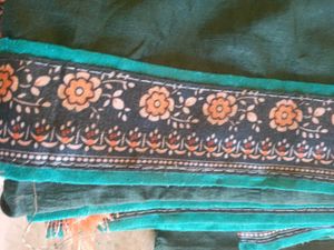 Green Lace Border Saree