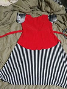 Striped &amp; Red Girls' Dress (