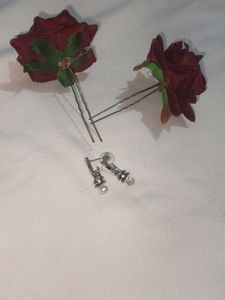 Pearl &amp; Silver Drop Earrings