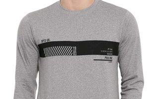 Proline Active Men Grey Melange Printed Sweatshi