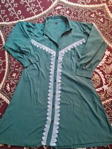 Elegant Green Kurti With Lace In Size XL