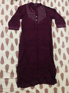 Burgundy Embellished Kurti