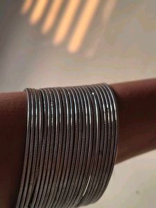 24 Silver Tone Bangle Set
