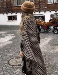 ZARA Limited Edition Houndstooth Fringe Poncho