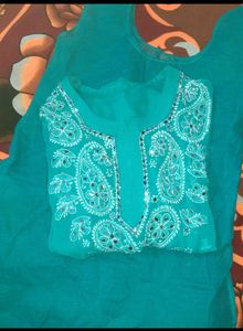 Elegant Teal Embroidered Kurta