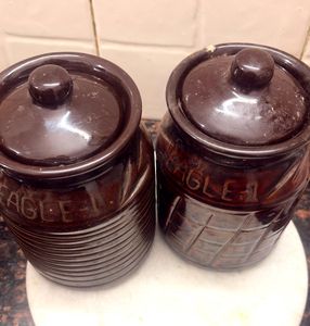 Vintage Eagle Pottery Jars