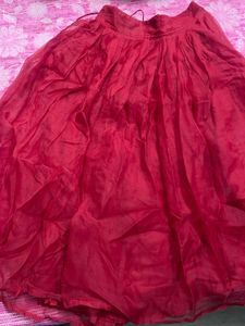 Red Plain Skirt