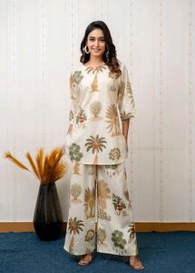 Garden Breeze White Botanical Cotton Co-ord Set