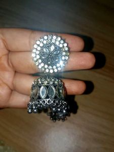 Silver Jhumka Earrings