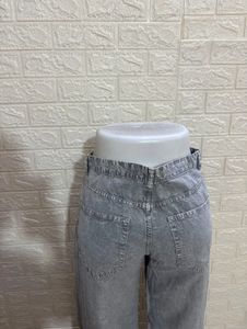 Grey Wide Leg Jeans