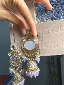 Lavender  Big Jhumka Earrings🎀