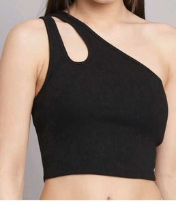 One Shoulder Black Top