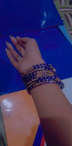 bangles for blue and golden color for party wear so pretty