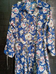 Floral belted midi dress