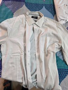 M&amp;S Light Blue /white Shirt