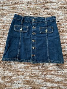 Front Bottom Denim Skirt