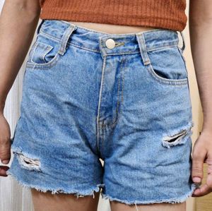 Distressed Denim Shorts