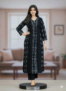Black Long Kurti Set