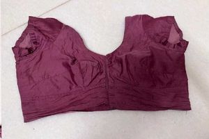 Wine Magenta Saree With  Blouse