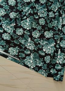 Floral Print Green Skirt