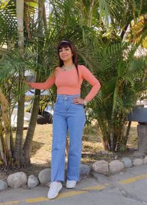 Peach Crop Top