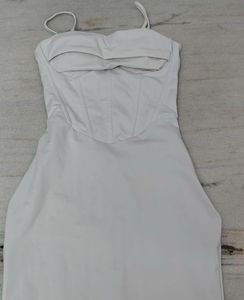 White Corset Midi Dress