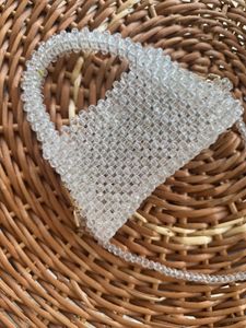 Clear Beaded Mini Bag