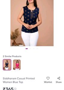 Blue Designer Top With Unique Style
