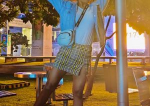 Checks Mini Skirt With A Slit