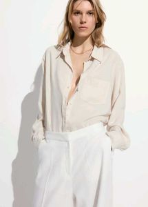 H&amp;M Linen Blend Oversized Shirt NEW/ XS