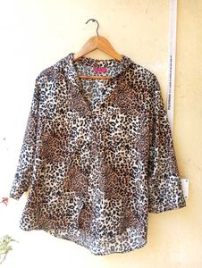 Animal Printed Imported Button Up Shirt (Women)