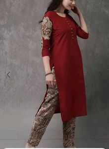 Anouk Women Red Solid Straight Kurta