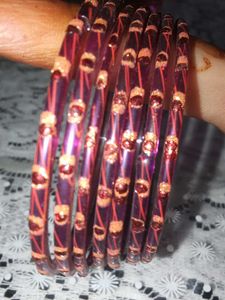 Purple &amp; Gold Bangle Set