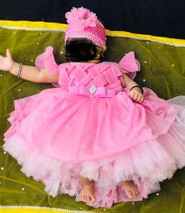 Baby Girl Frock With HairCap And Lengish