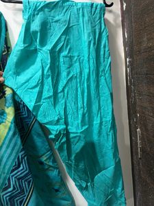 Green and Blue Kurta Set