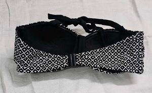 Geometric Black &amp; White Bikini Top