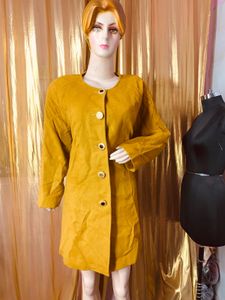 Mustard Button-Down Coat lenth 34(2dec5)