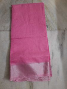 New Pink Soft Cotton Blend Saree